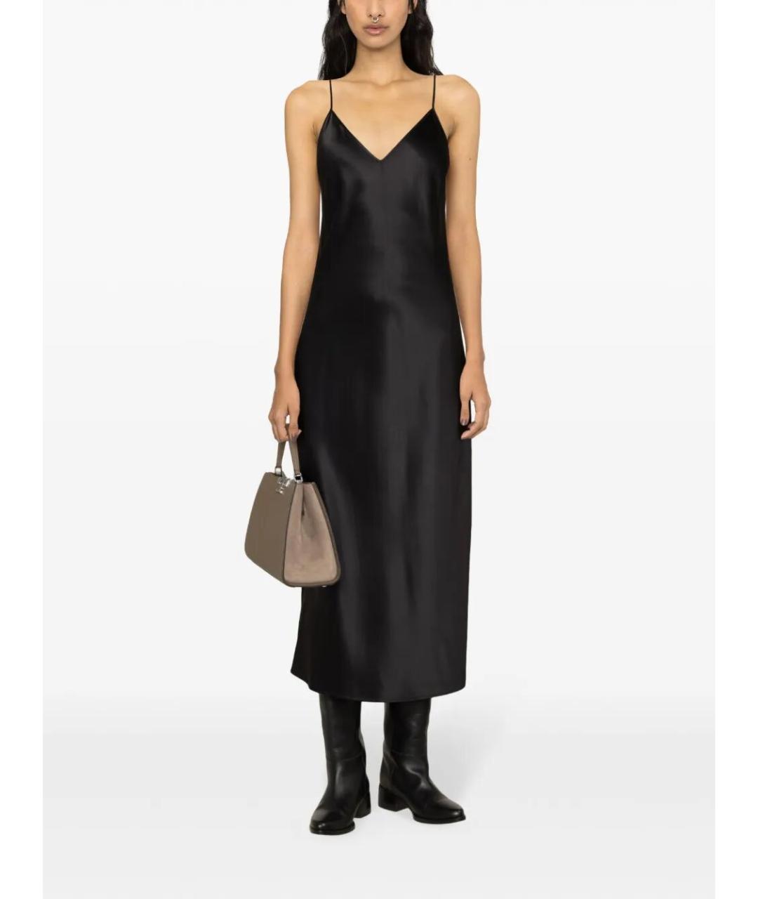 JOSEPH Черное шелковое повседневное платье, фото 4