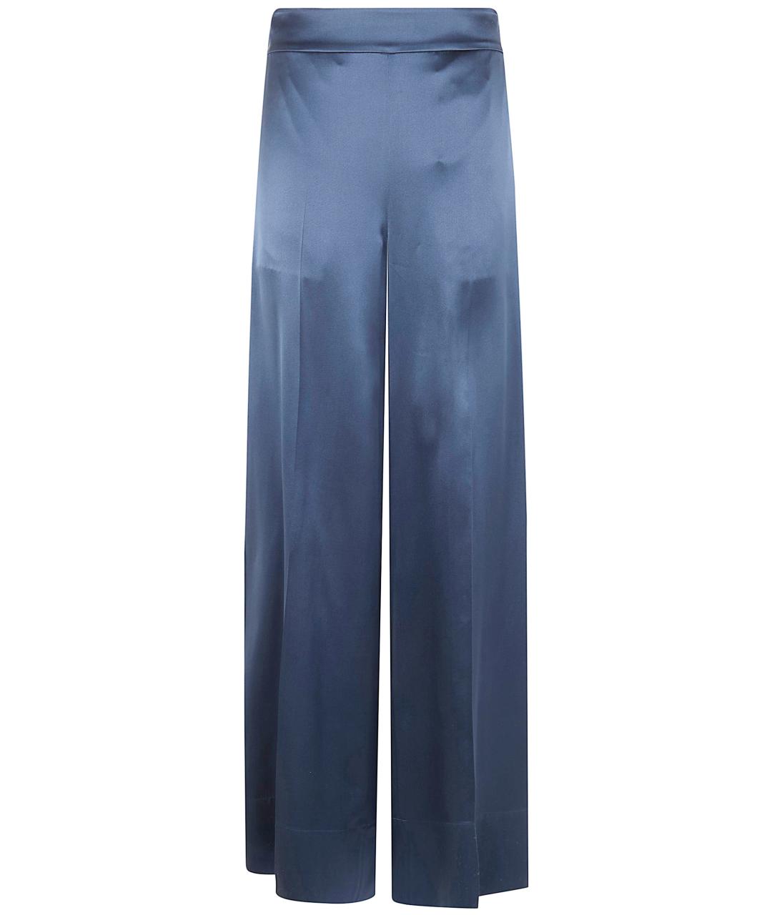 JOSEPH Синие шелковые прямые брюки, фото 1
