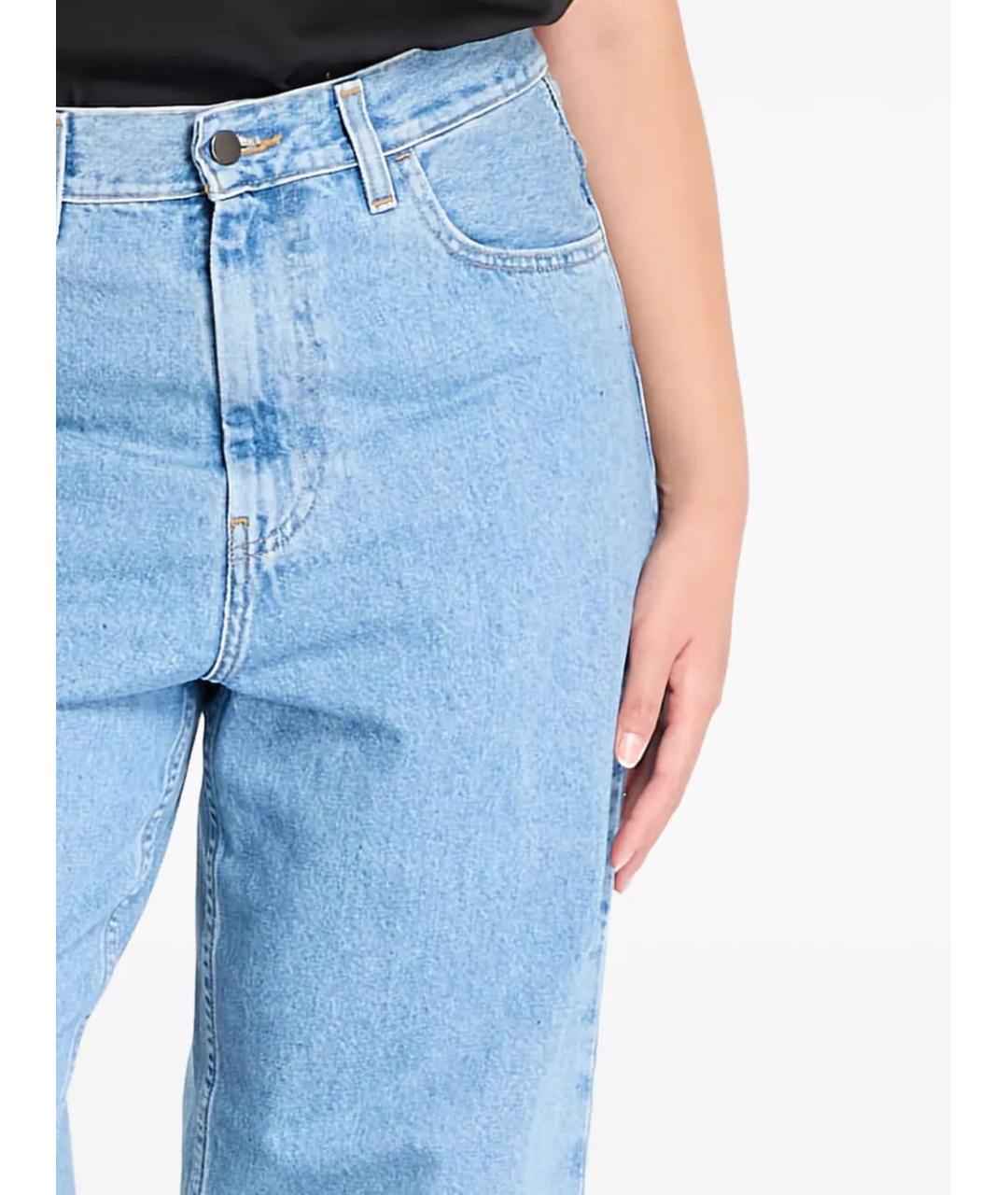 CARHARTT WIP Синие хлопковые прямые брюки, фото 2