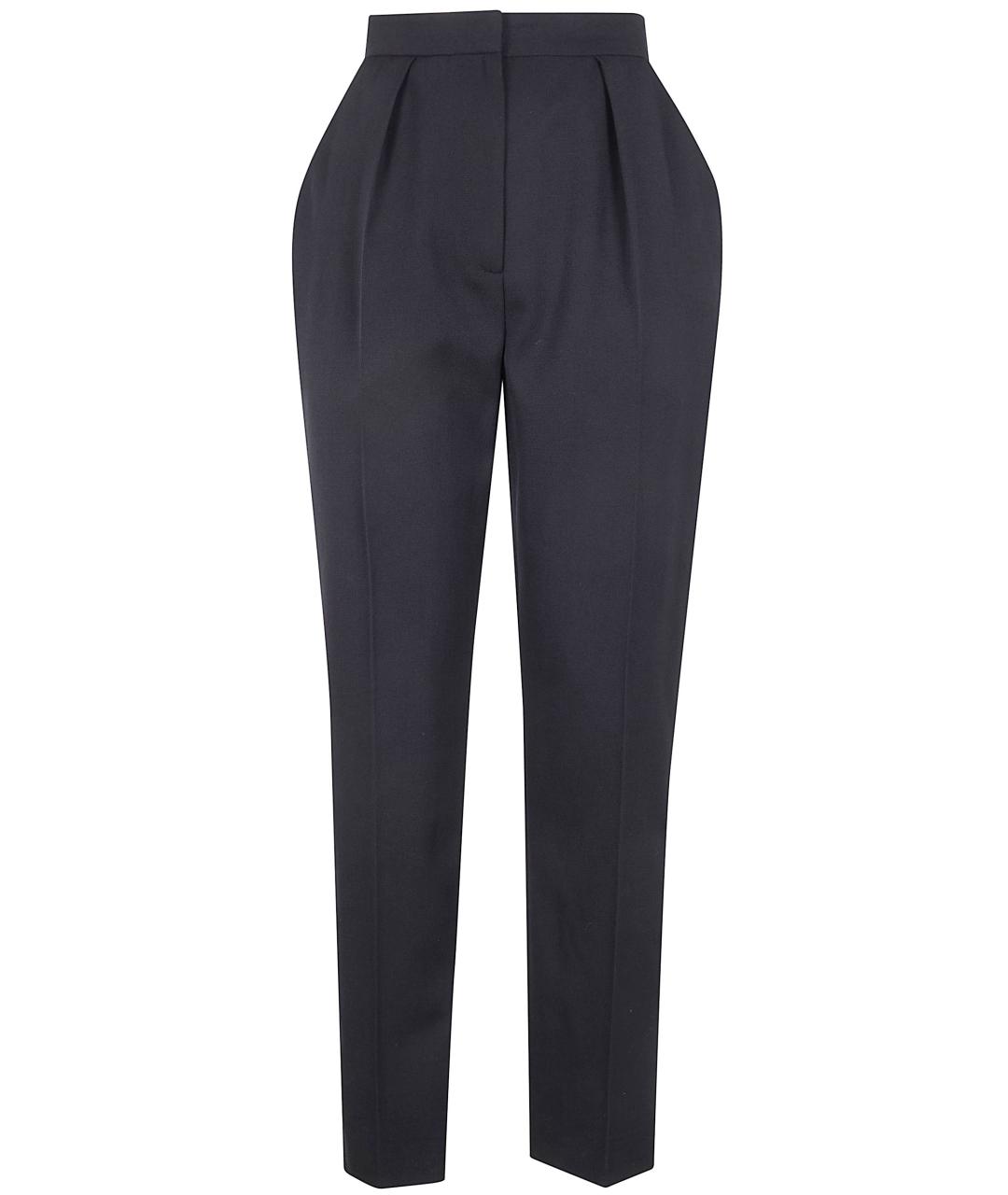 BALMAIN Черные шерстяные прямые брюки, фото 1