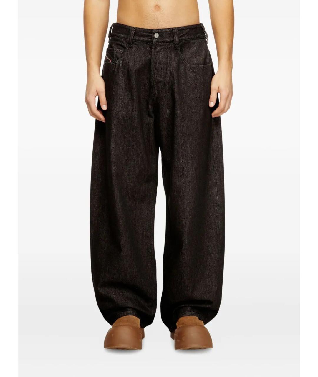 DIESEL Черные хлопковые прямые джинсы, фото 4