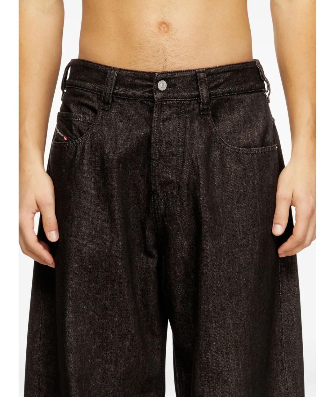 DIESEL Черные хлопковые прямые джинсы, фото 2