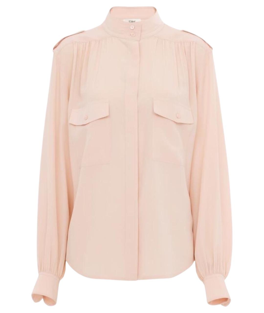 CHLOE Розовая шелковая рубашка, фото 1
