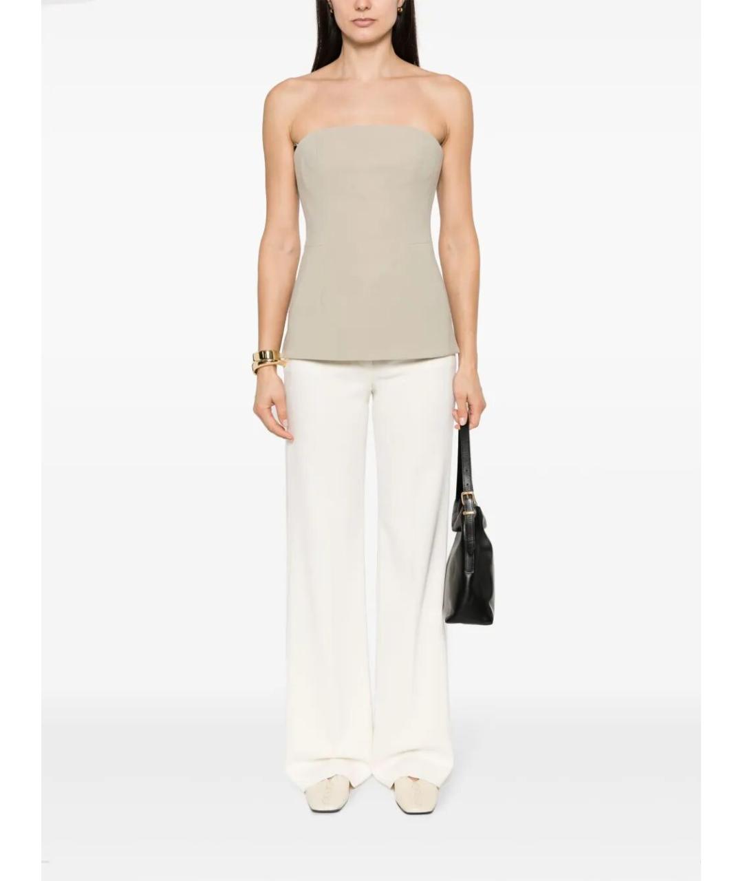 JOSEPH Белые вискозные прямые брюки, фото 3