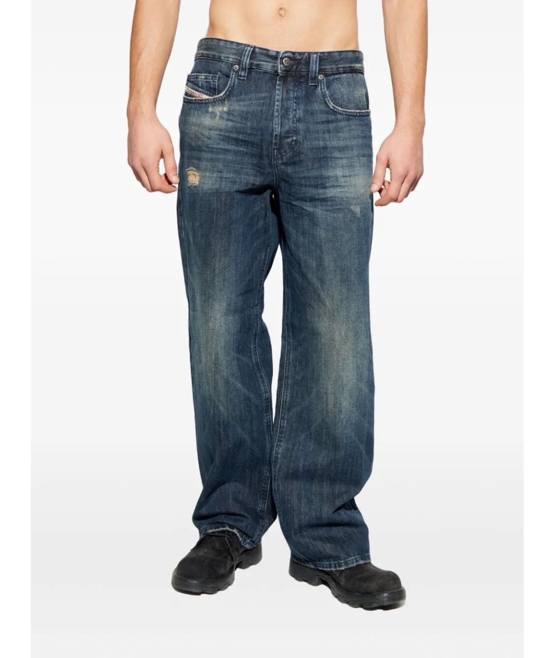 DIESEL Синие хлопковые прямые джинсы, фото 4