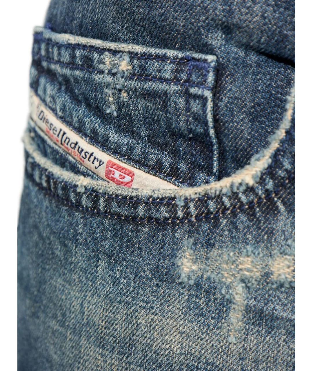 DIESEL Синие хлопковые прямые джинсы, фото 5