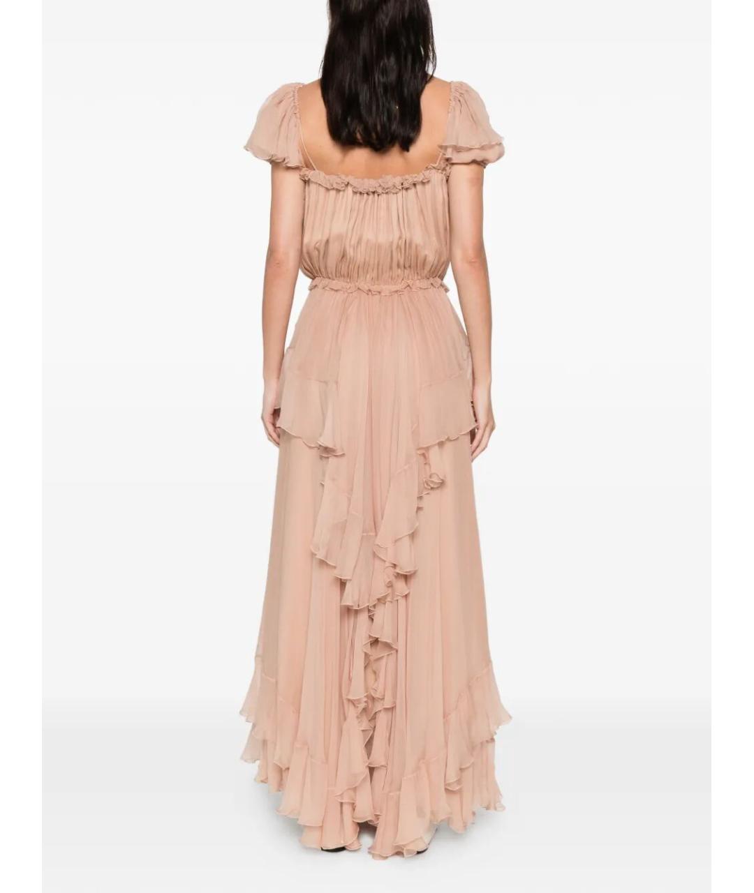 CHLOE Розовое шелковое повседневное платье, фото 5