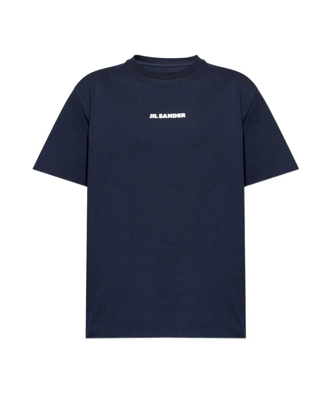 JIL SANDER Синяя хлопковая футболка, фото 1