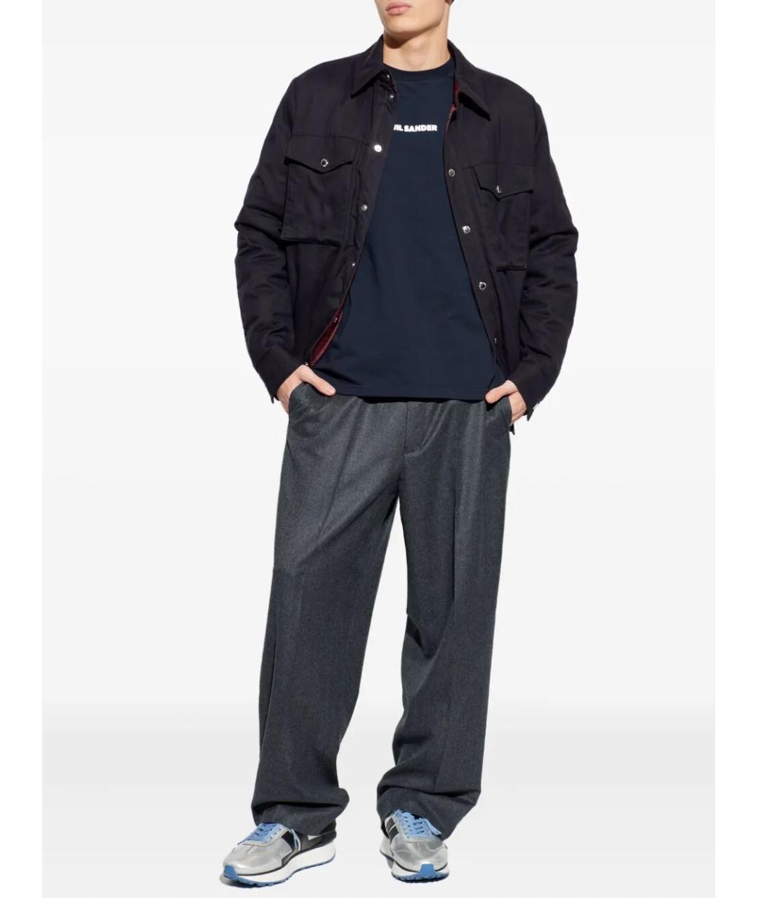 JIL SANDER Синяя хлопковая футболка, фото 2