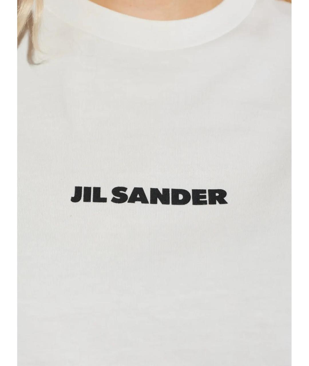 JIL SANDER Белая хлопковая футболка, фото 4
