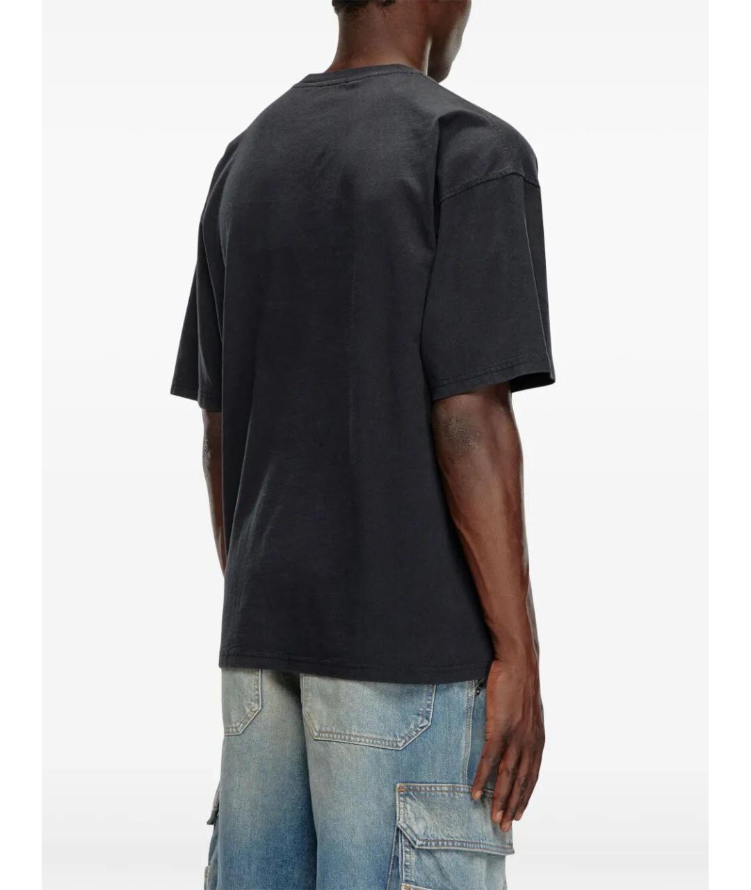 DIESEL Черная хлопковая футболка, фото 2