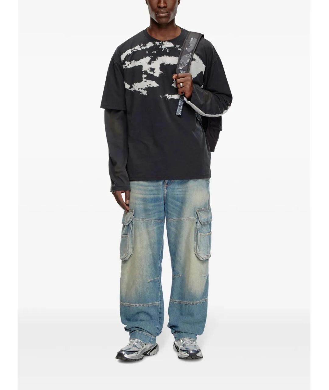 DIESEL Черная хлопковая футболка, фото 3