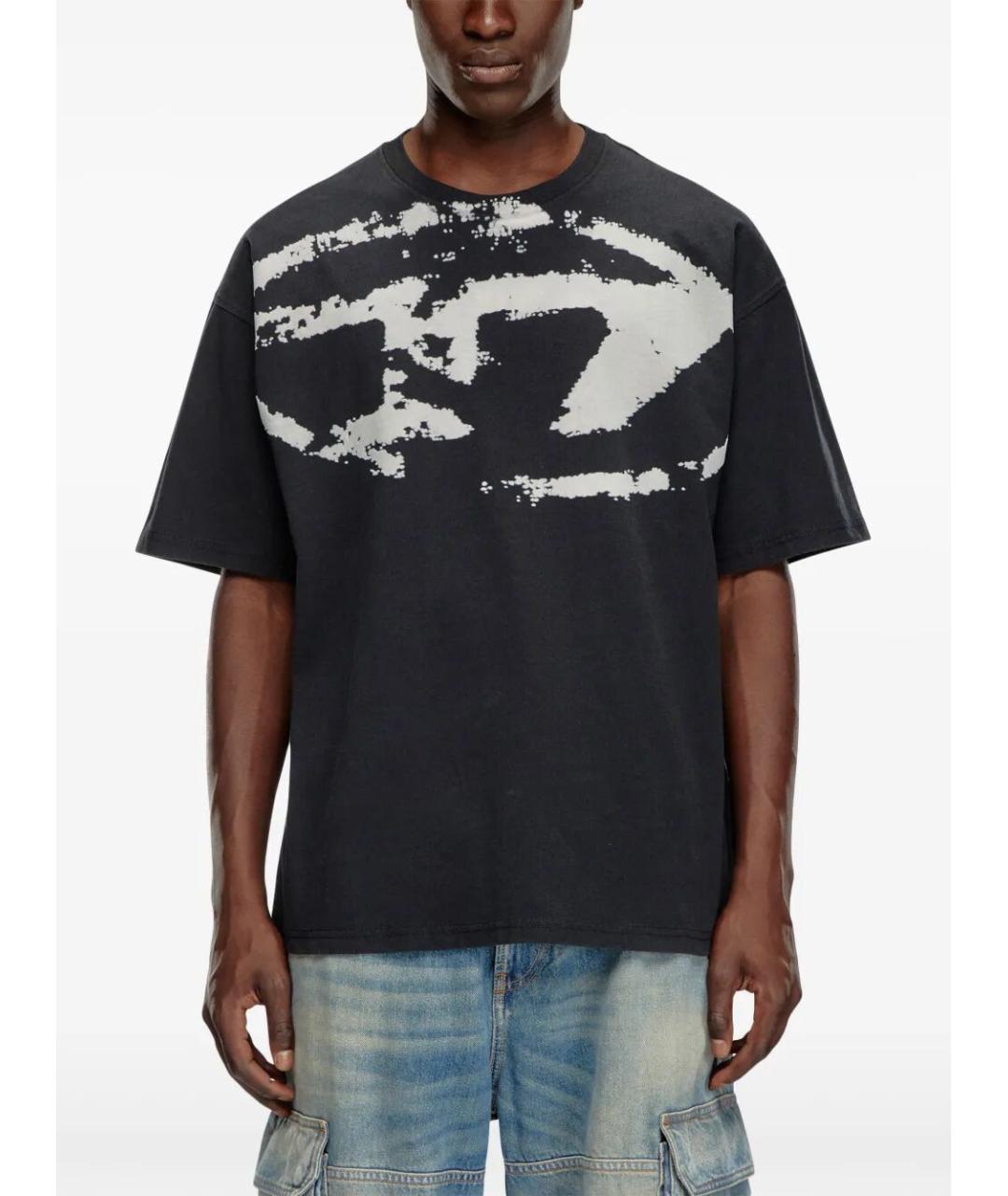 DIESEL Черная хлопковая футболка, фото 4