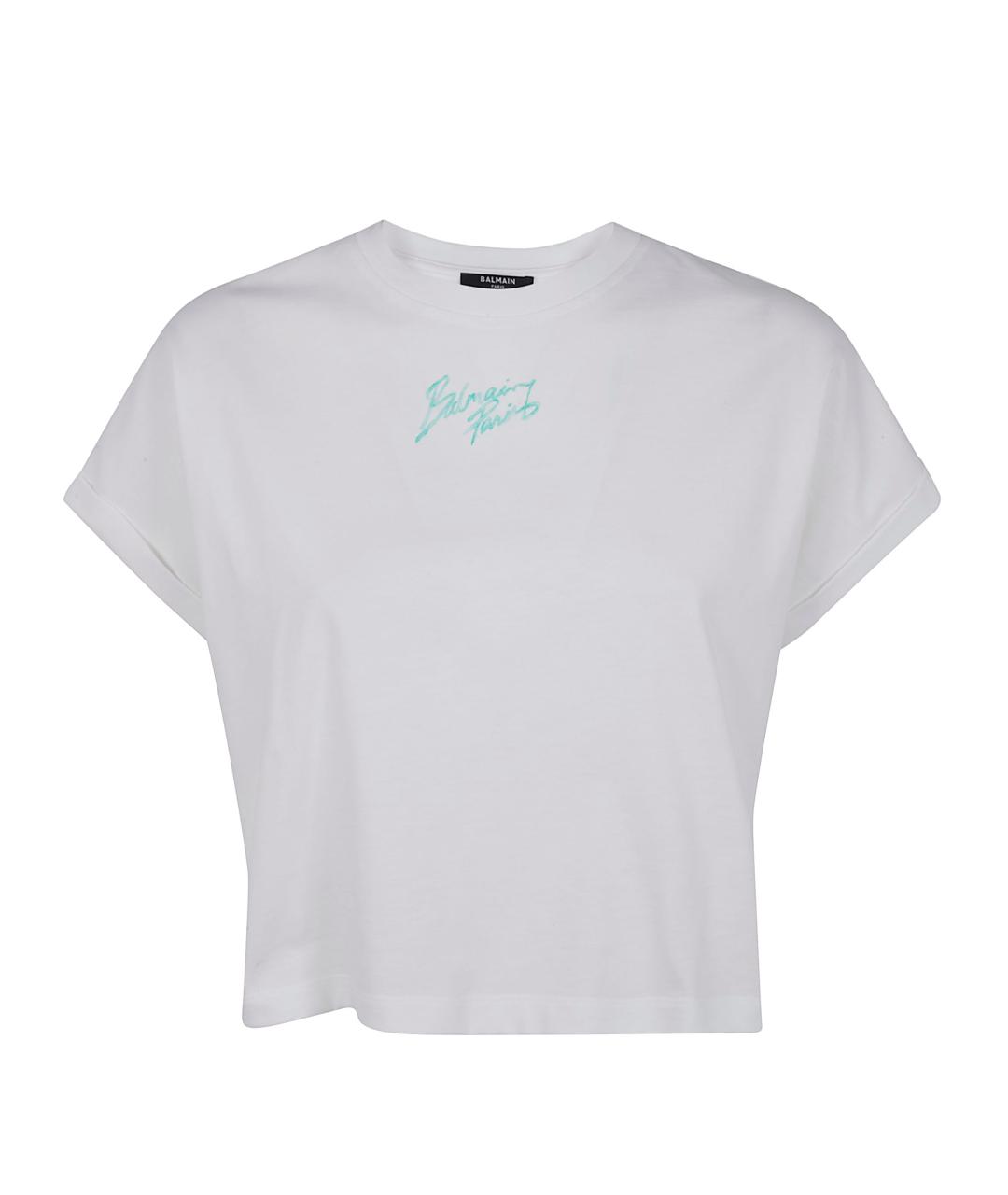 BALMAIN Белая хлопковая футболка, фото 1