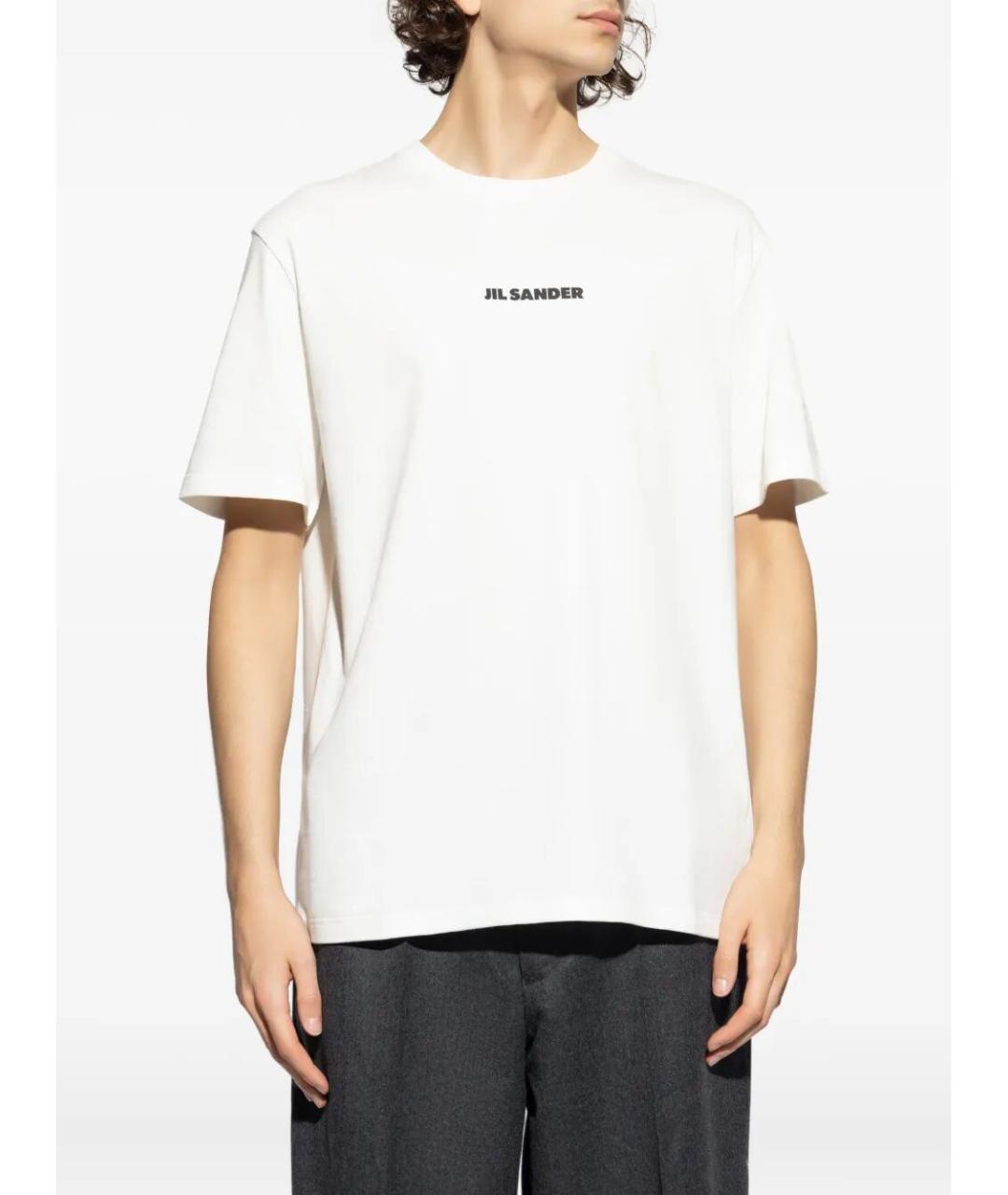 JIL SANDER Белая хлопковая футболка, фото 4