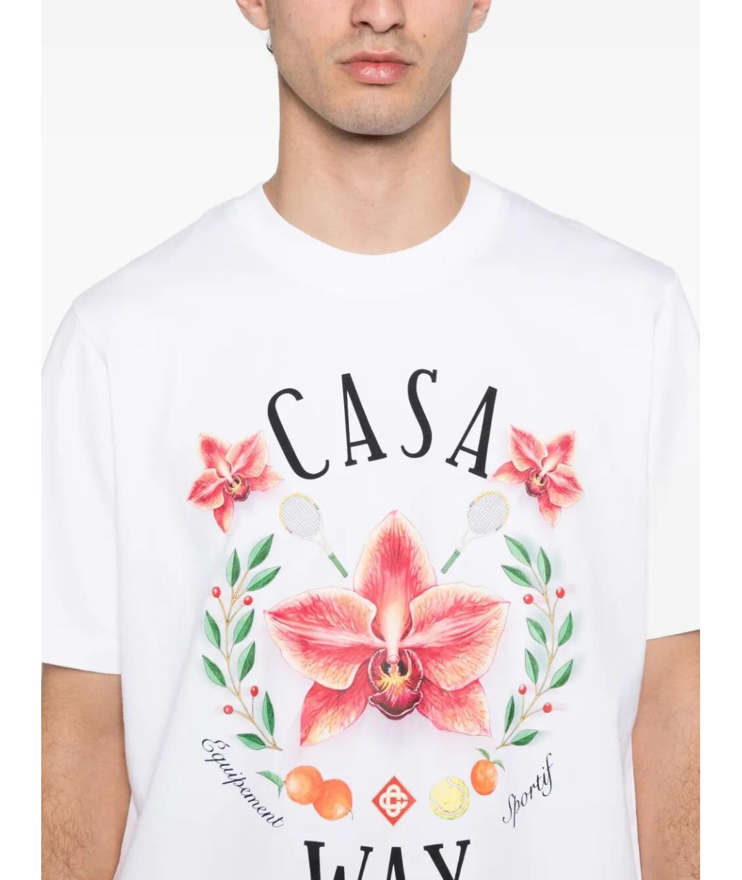 CASABLANCA Белая хлопковая футболка, фото 3