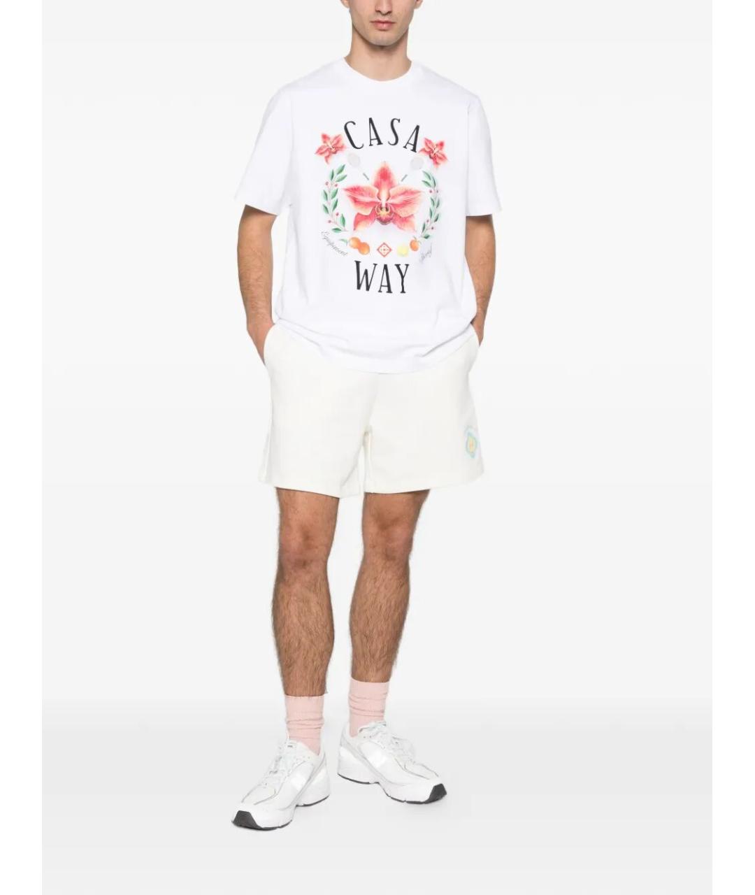 CASABLANCA Белая хлопковая футболка, фото 4