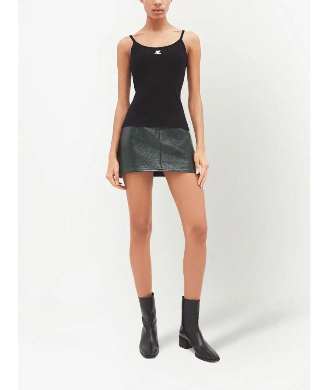 COURREGES Черная полиэстеровая майка, фото 2