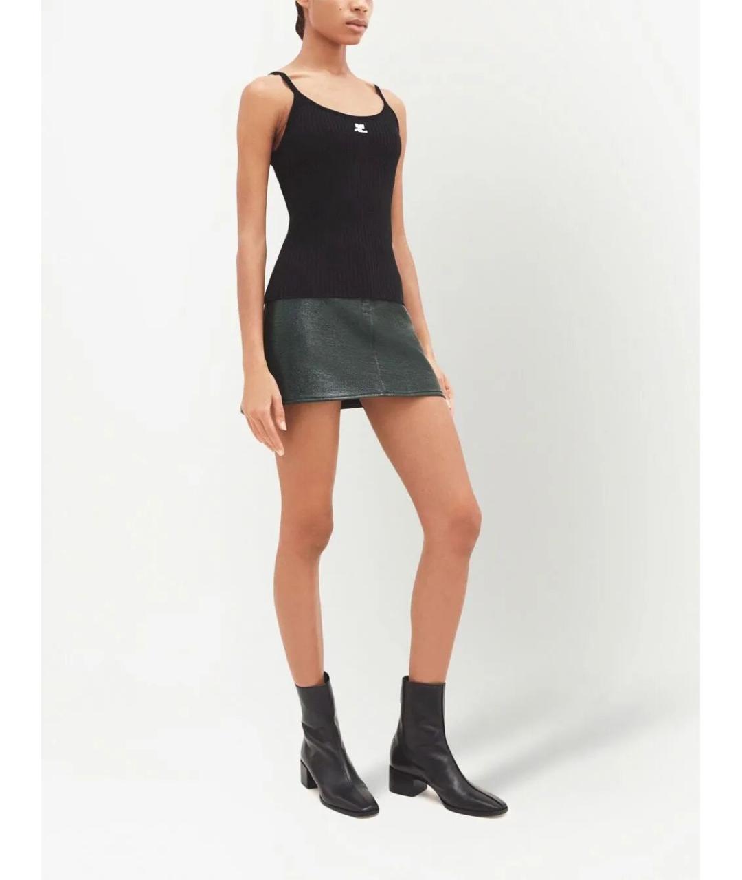 COURREGES Черная полиэстеровая майка, фото 3