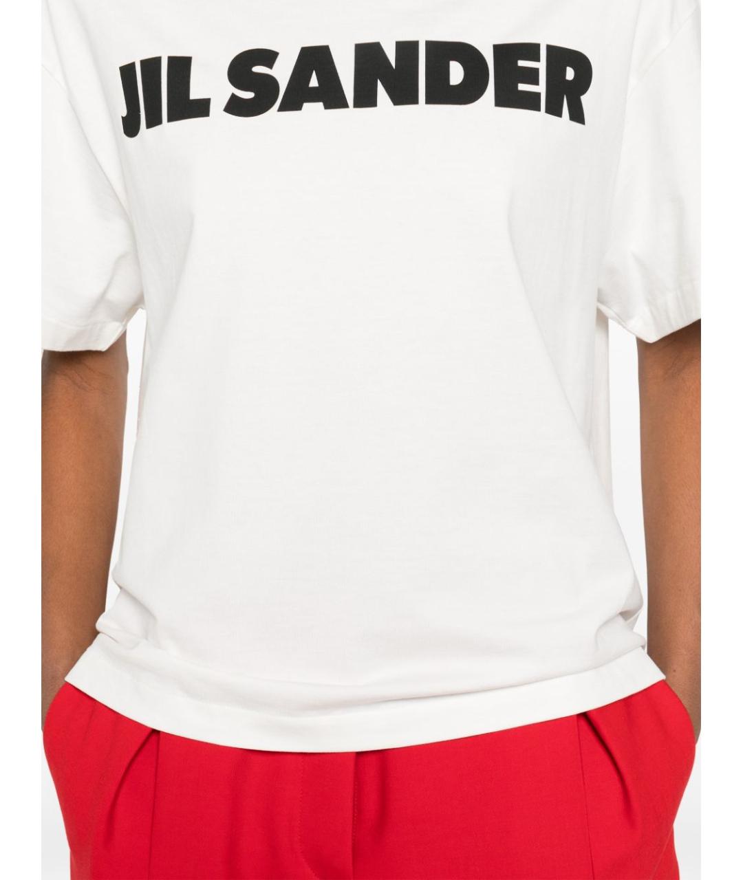 JIL SANDER Белая хлопковая футболка, фото 4