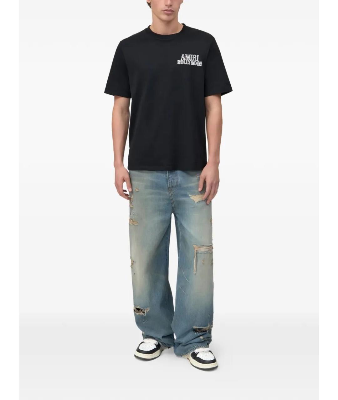 AMIRI Черная хлопковая футболка, фото 2