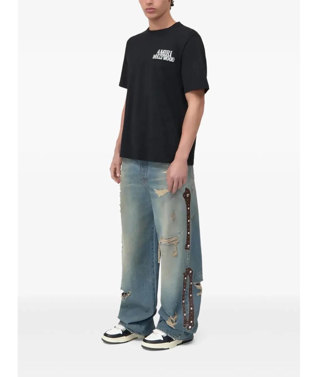 AMIRI Черная хлопковая футболка, фото 3