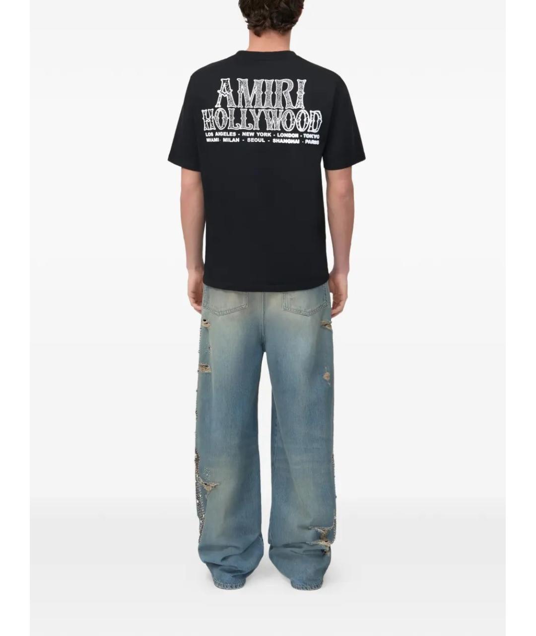 AMIRI Черная хлопковая футболка, фото 4