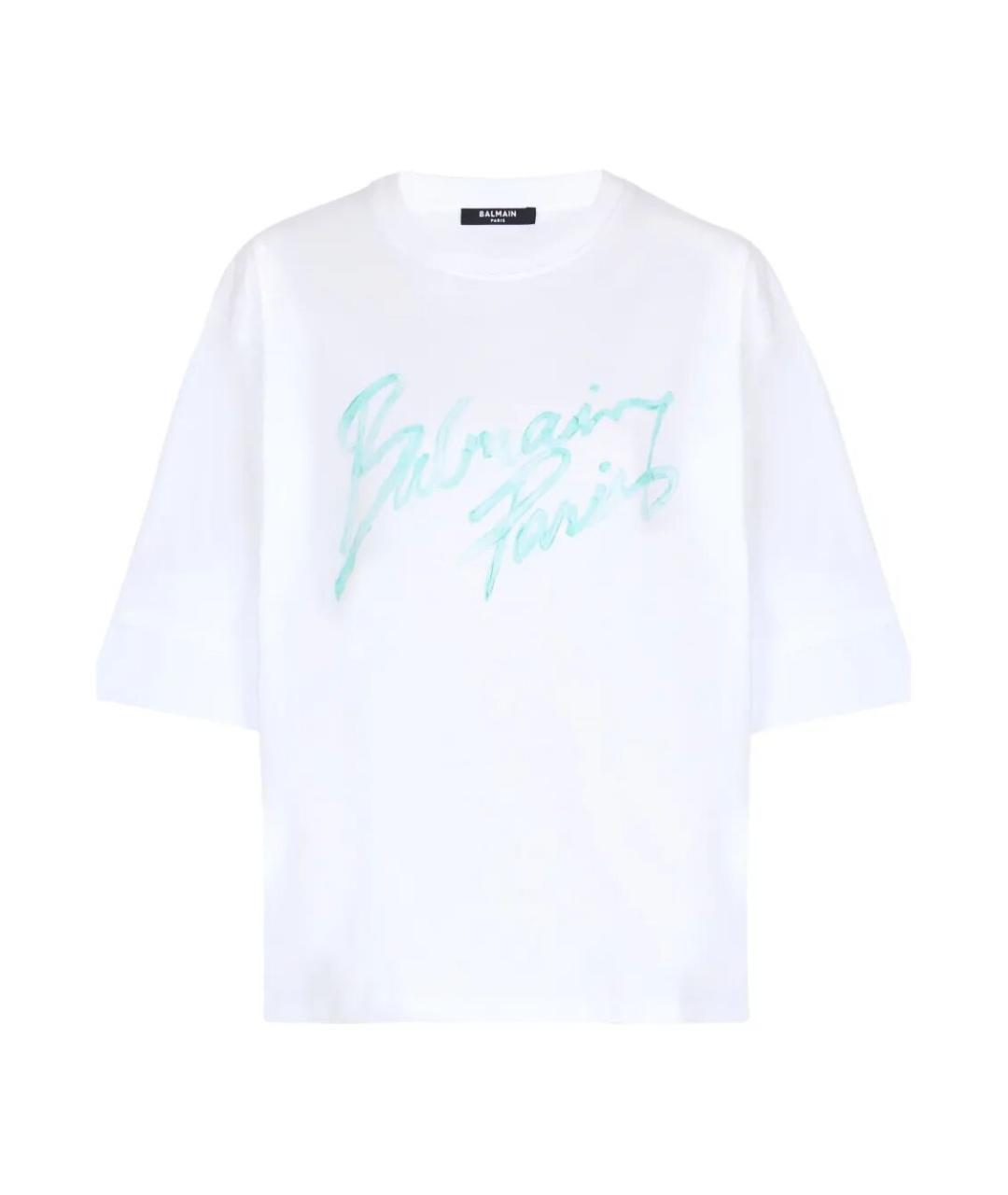 BALMAIN Белая хлопковая футболка, фото 1