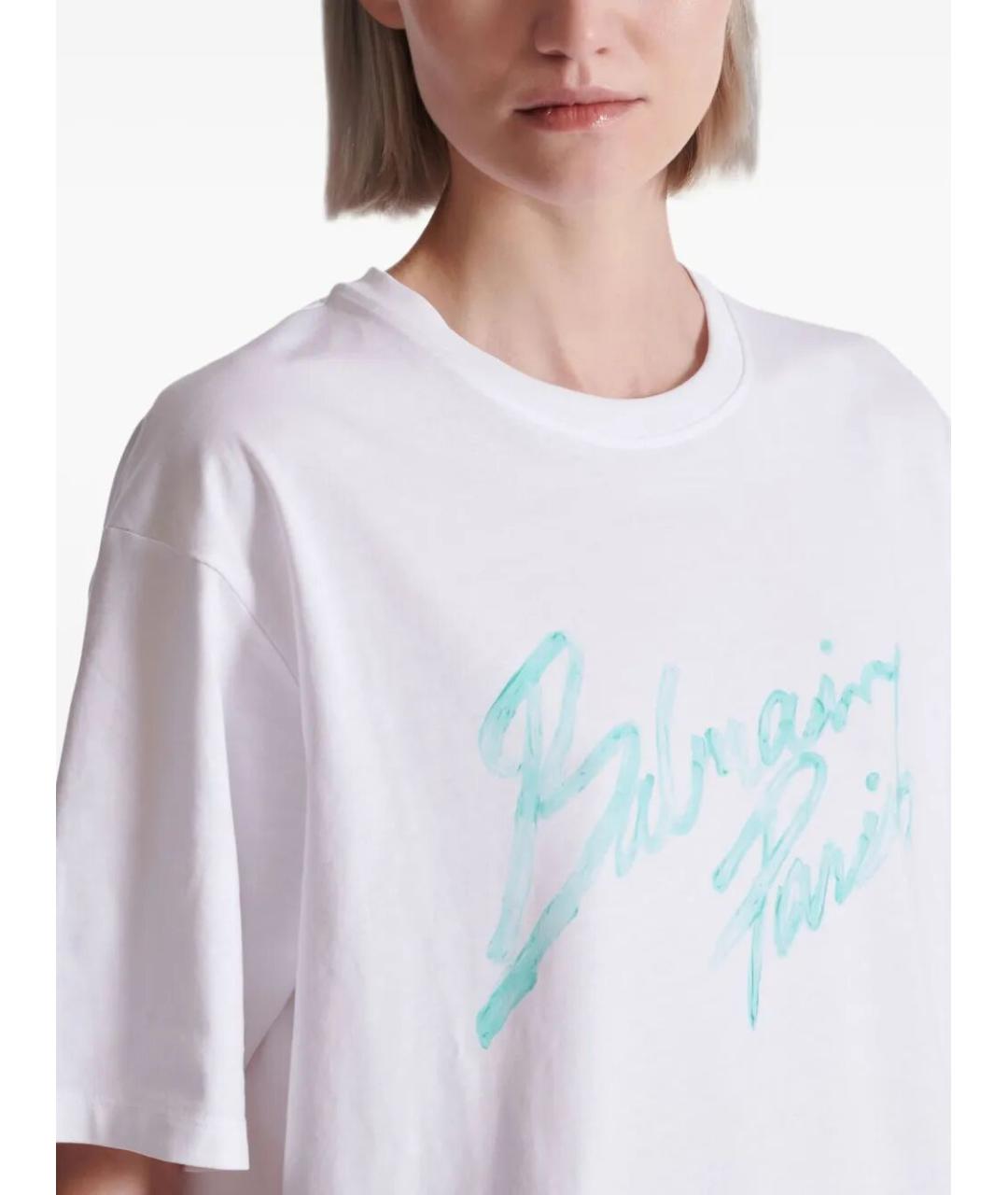 BALMAIN Белая хлопковая футболка, фото 5