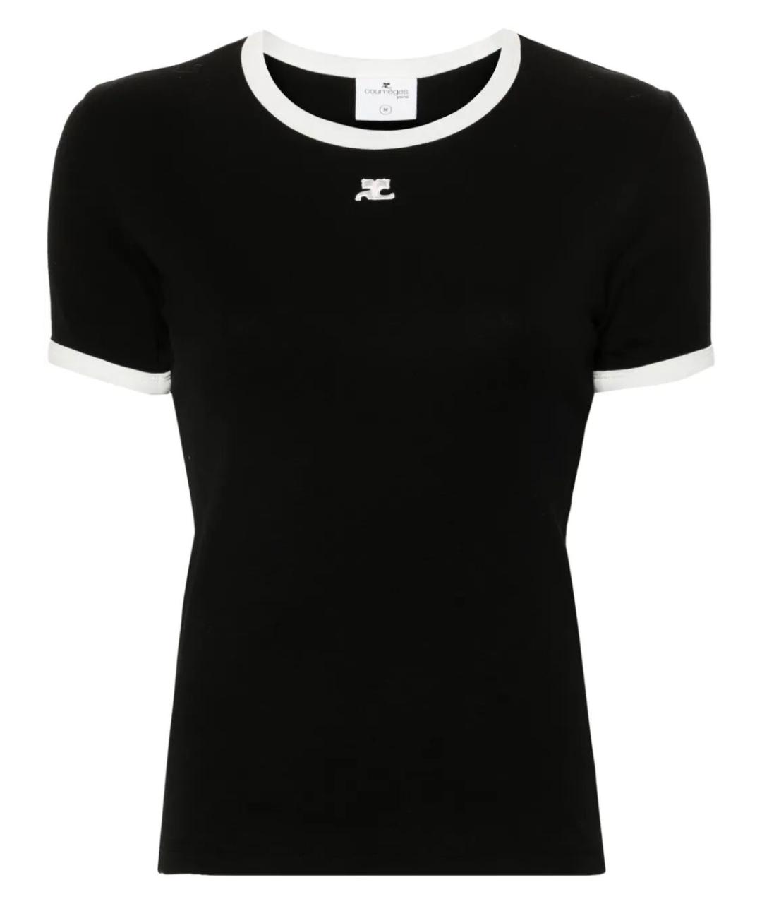 COURREGES Черная хлопковая футболка, фото 1