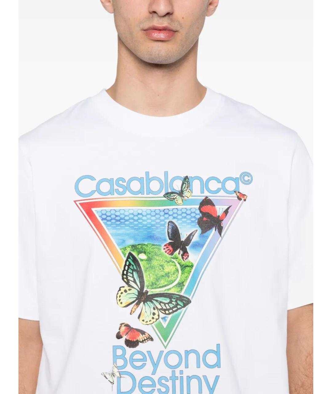 CASABLANCA Белая хлопковая футболка, фото 3