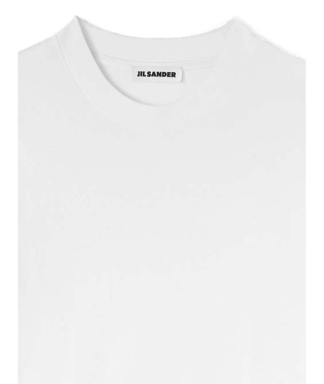 JIL SANDER Белая хлопковая футболка, фото 4
