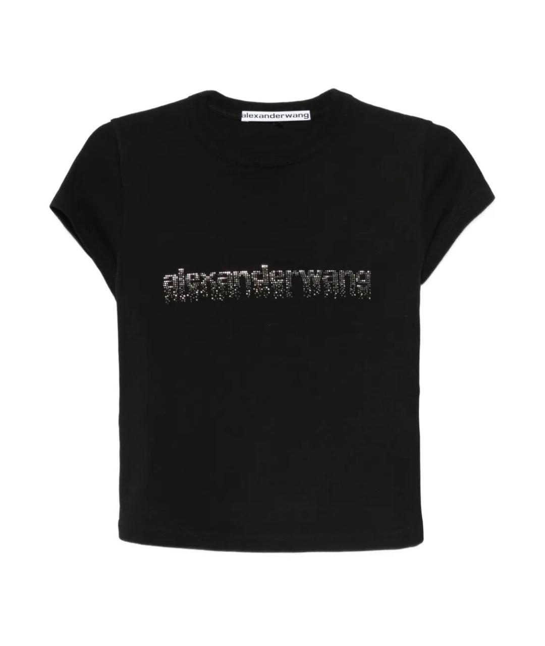 ALEXANDER WANG Черная хлопковая футболка, фото 1