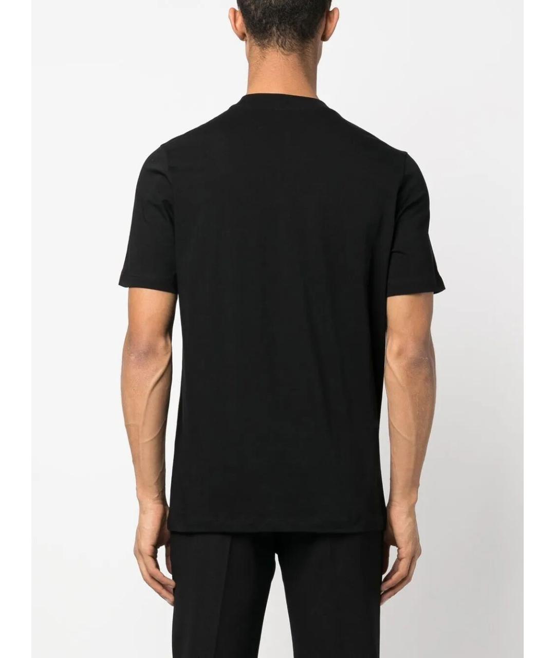 JIL SANDER Черная хлопковая футболка, фото 2