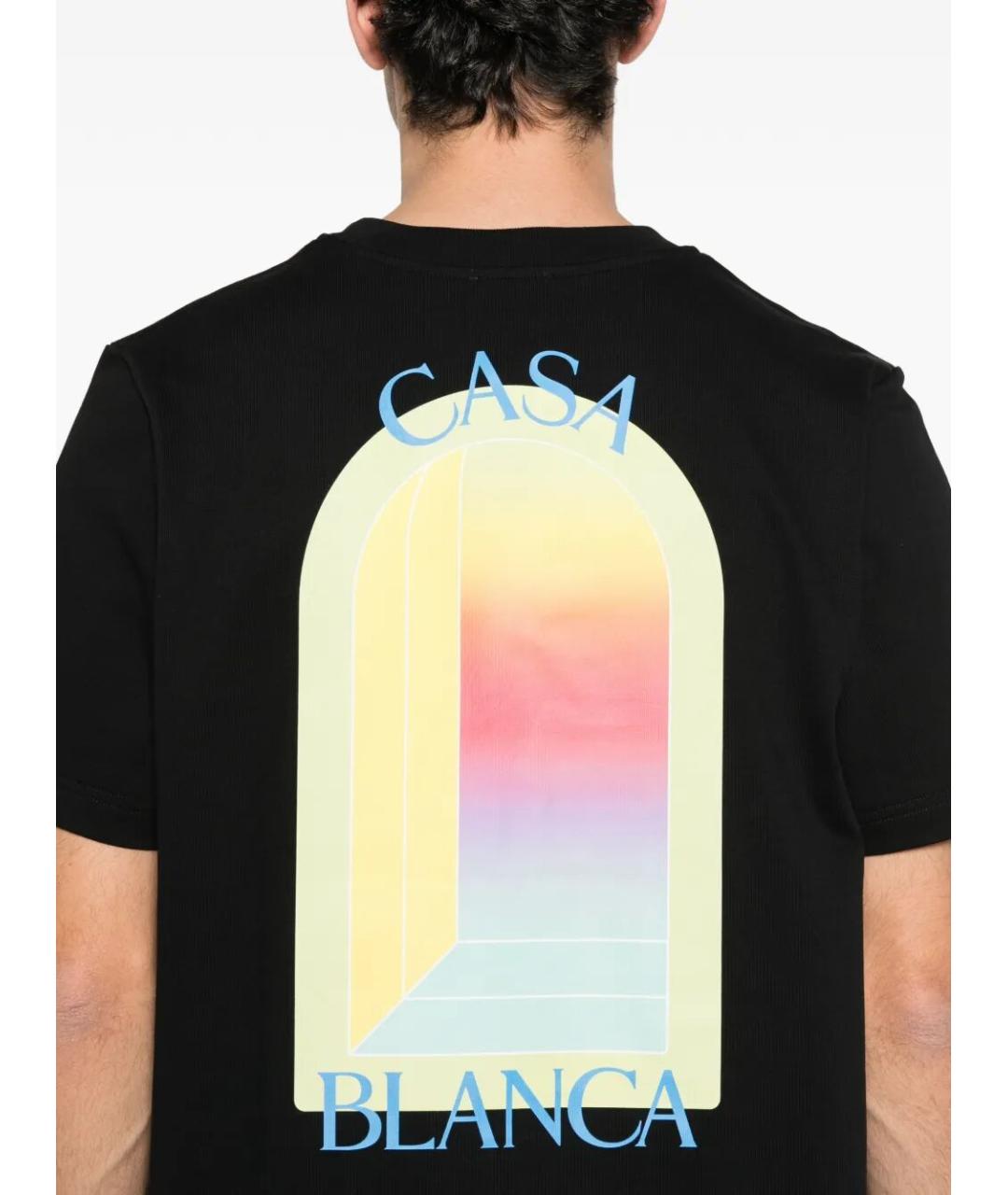 CASABLANCA Черная хлопковая футболка, фото 2