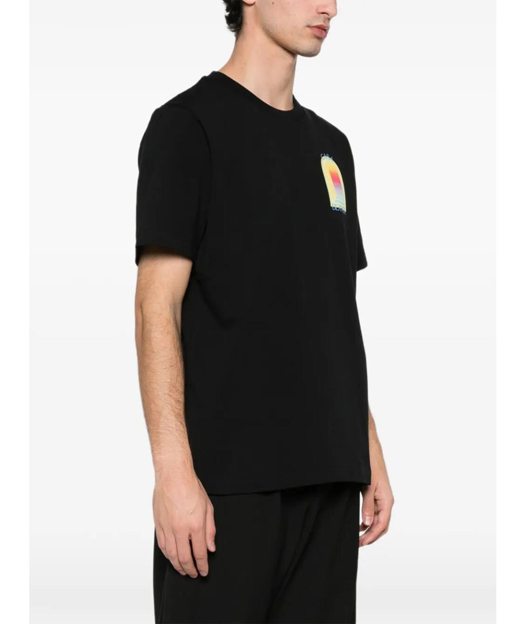 CASABLANCA Черная хлопковая футболка, фото 3