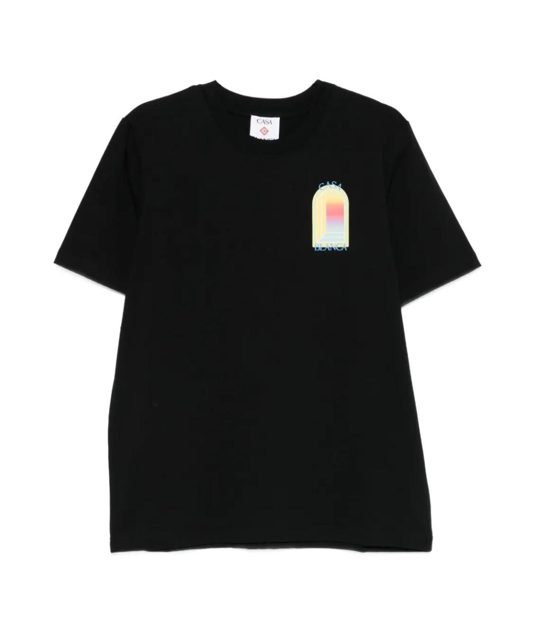 CASABLANCA Черная хлопковая футболка, фото 1