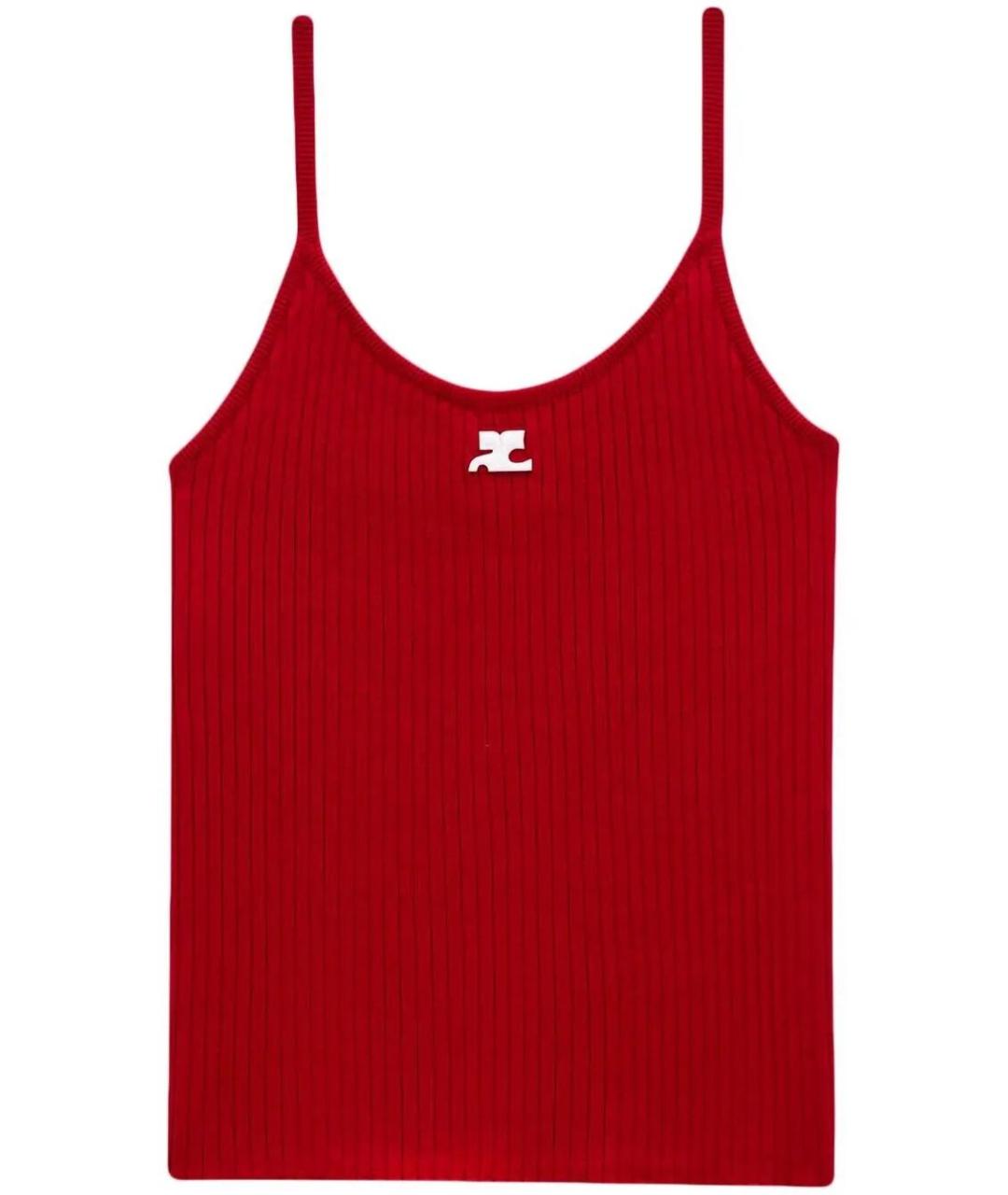 COURREGES Красная полиэстеровая майка, фото 1