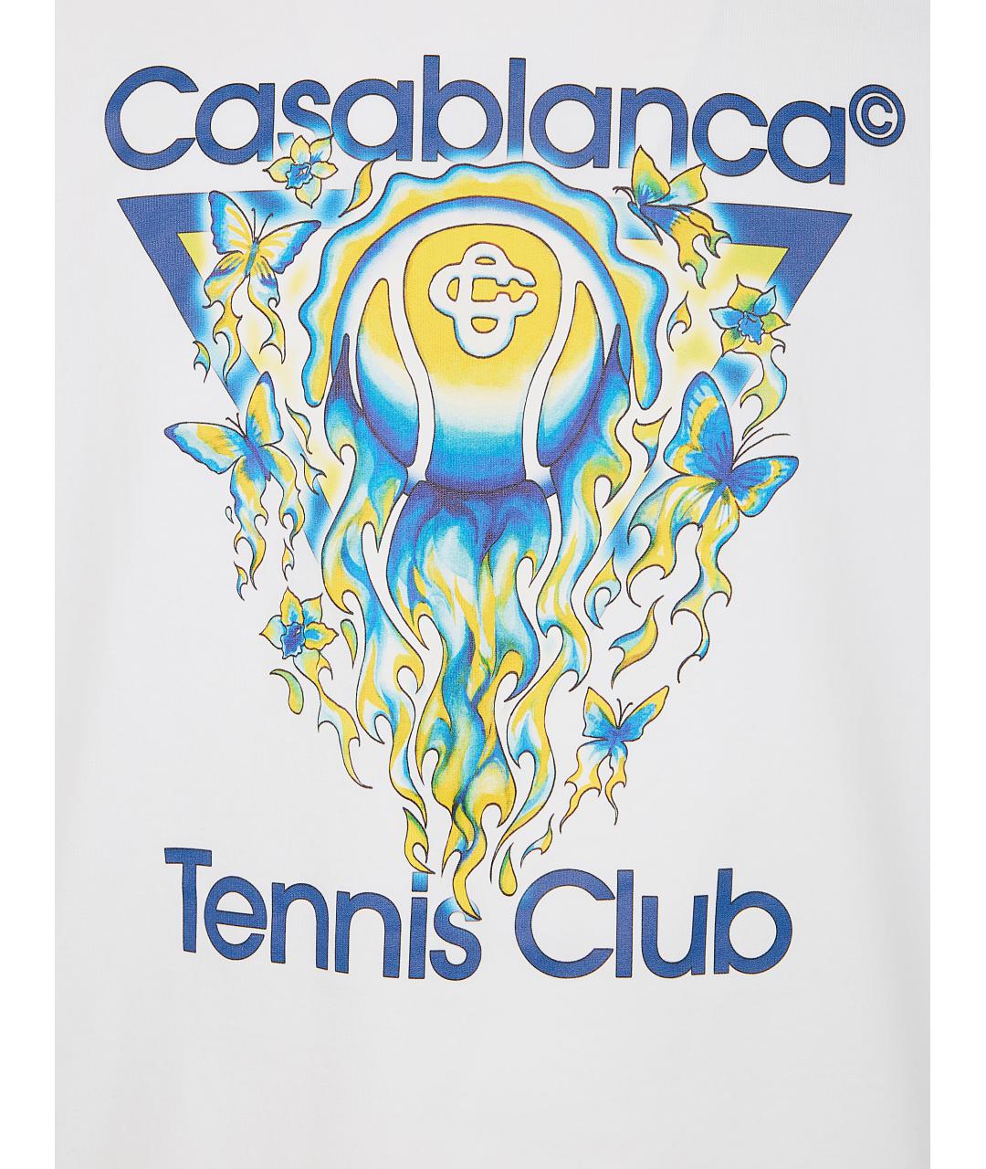 CASABLANCA Белая хлопковая футболка, фото 3