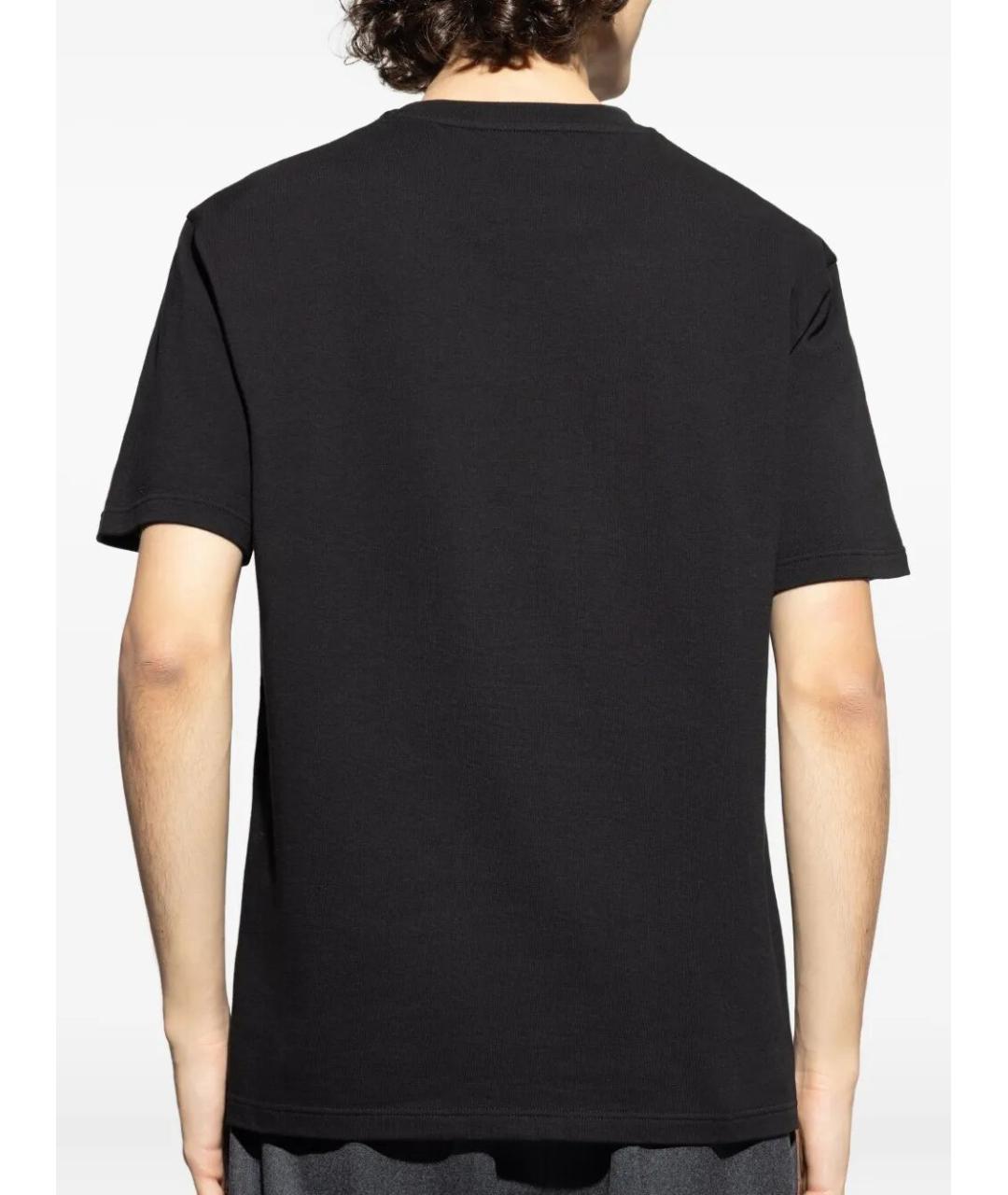 JIL SANDER Черная хлопковая футболка, фото 2