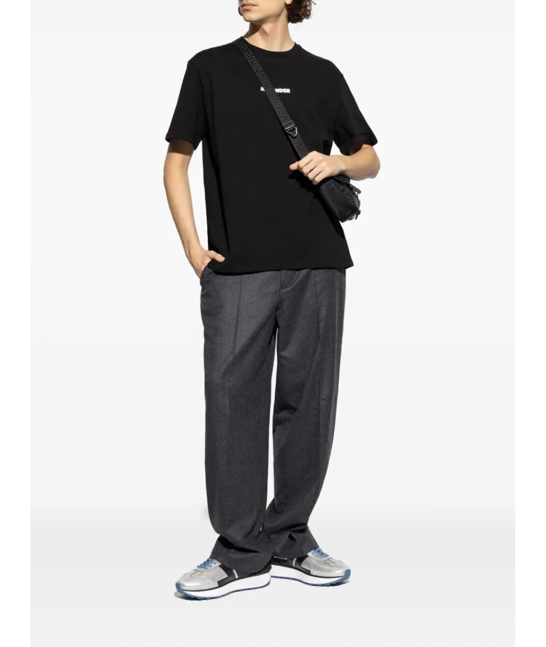JIL SANDER Черная хлопковая футболка, фото 5