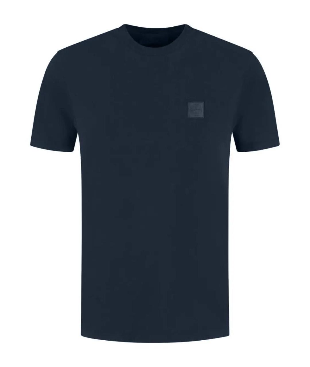 STONE ISLAND Синяя хлопковая футболка, фото 1