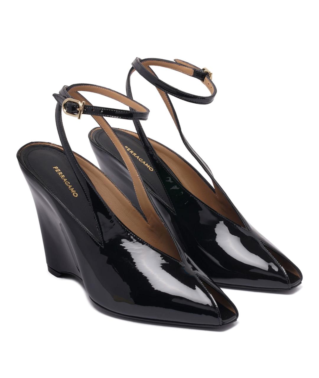 FERRAGAMO Черные кожаные туфли, фото 2