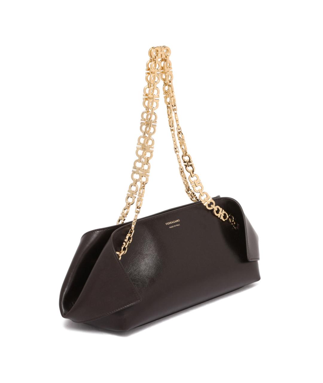 FERRAGAMO Коричневая кожаная сумка через плечо, фото 2