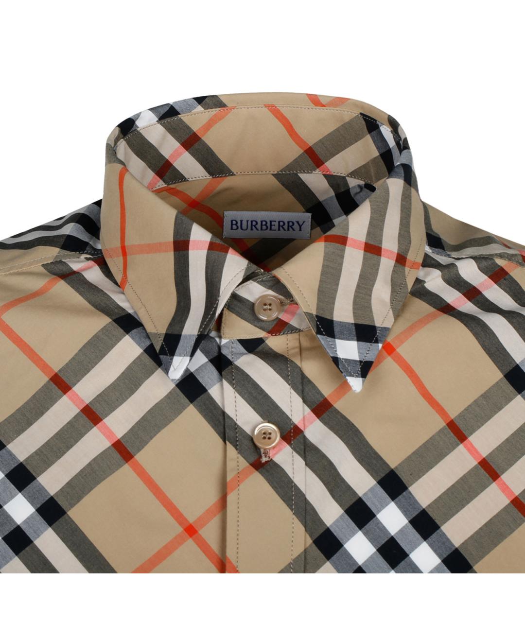 BURBERRY Бежевая хлопковая кэжуал рубашка, фото 3