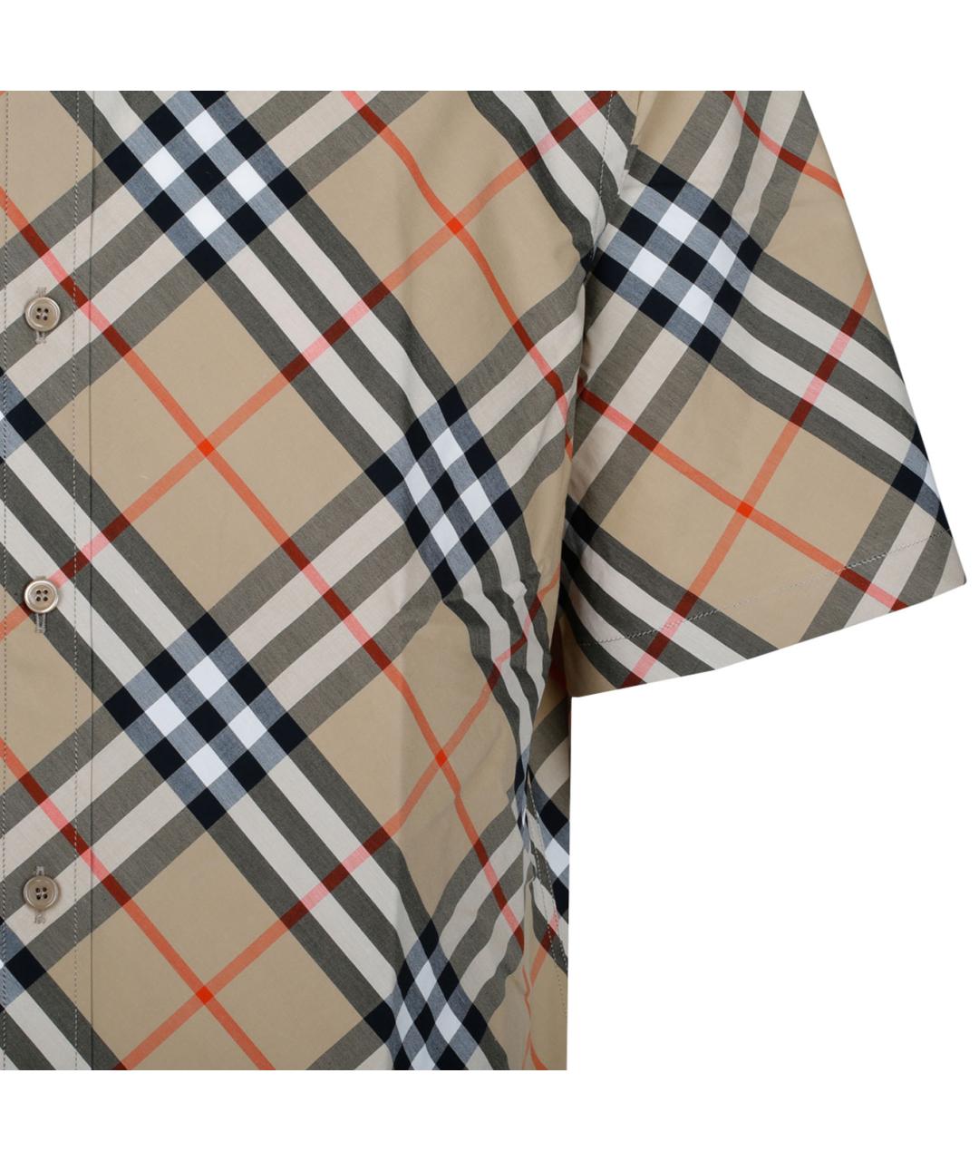 BURBERRY Бежевая хлопковая кэжуал рубашка, фото 4