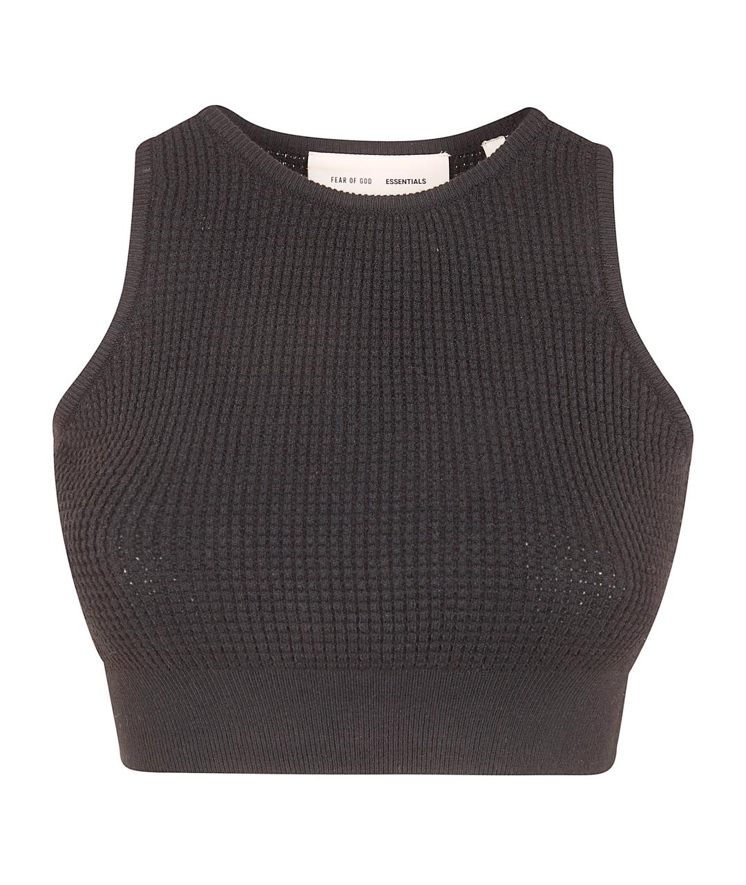 FEAR OF GOD ESSENTIALS Черная полиэстеровая майка, фото 1