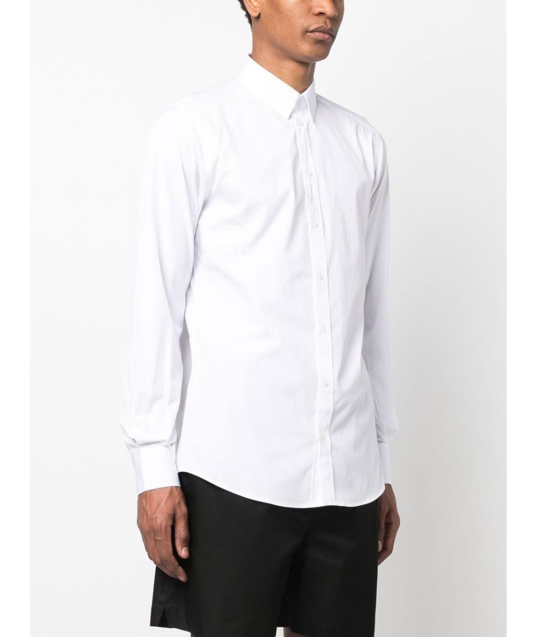 DOLCE&GABBANA Белая хлопковая классическая рубашка, фото 5