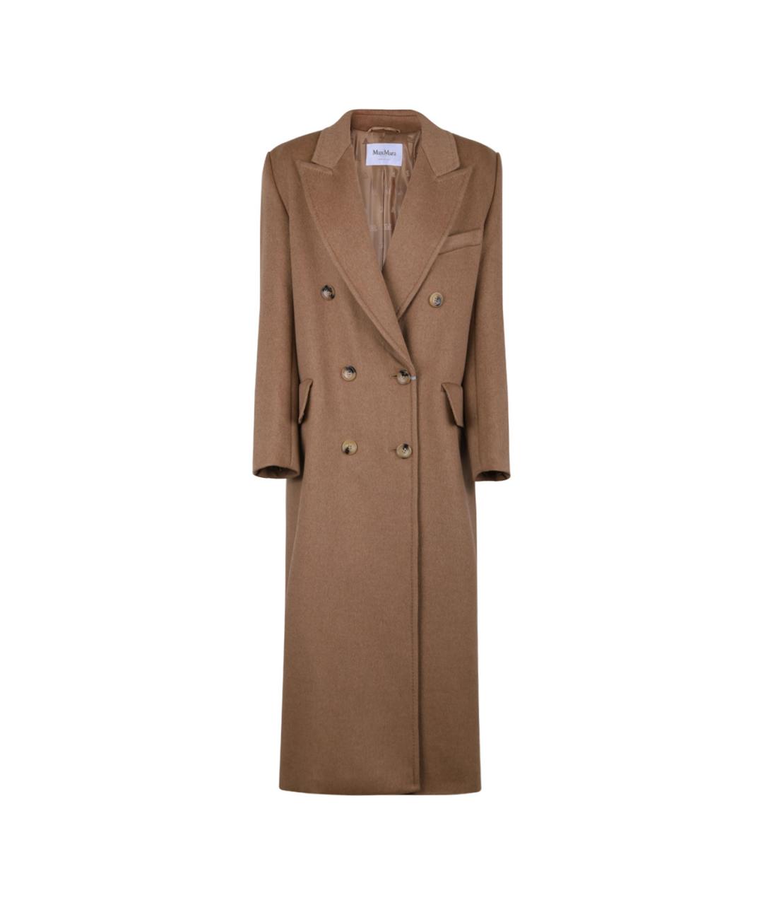 MAX MARA Коричневое шерстяное пальто, фото 1