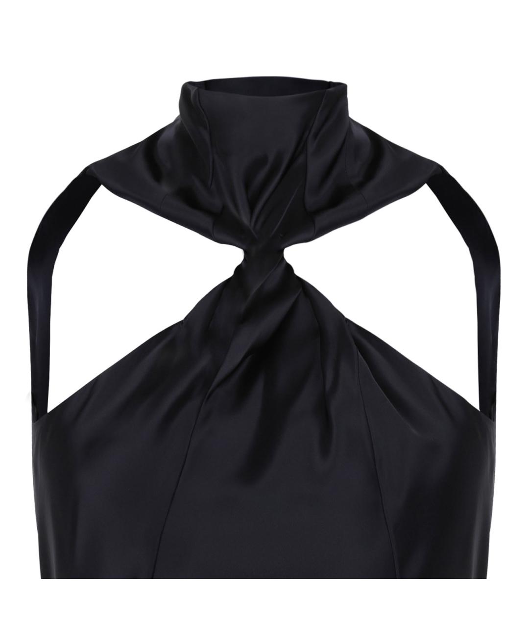 THE ATTICO Черное вискозное вечернее платье, фото 3